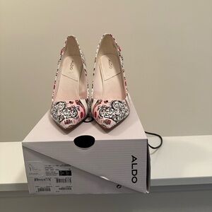 Aldo Stilleto Heels with Pearl and Gem Accents 3.75 in